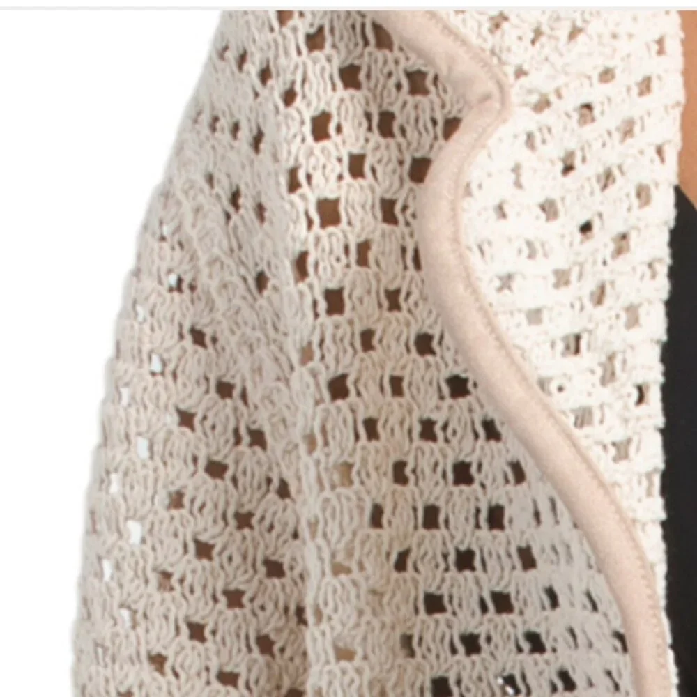 NWT Torn By Ronny Kobo Nicole Open Crochet Top Cover Up Size M